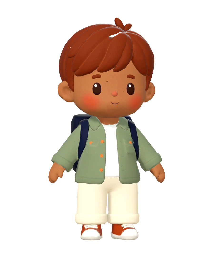 Sami, a boy in a green jacket